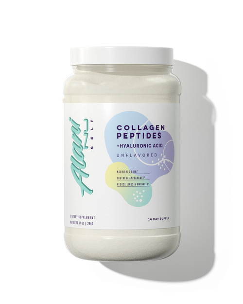 A 14-day supply container of Collagen peptides in unflavored flavor.