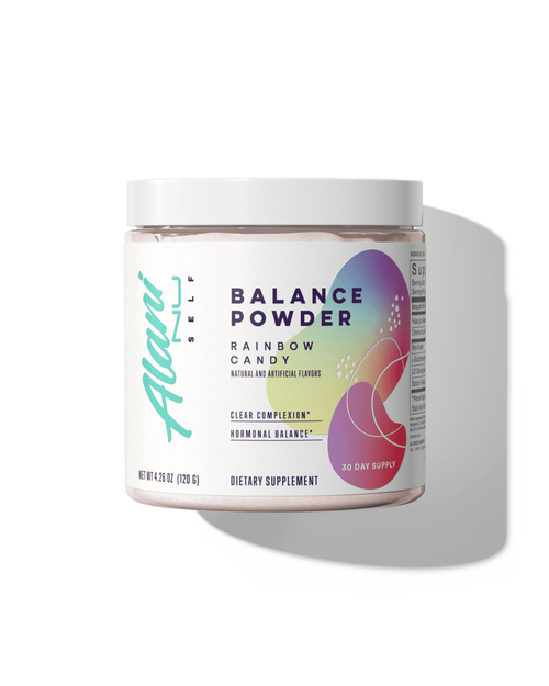 A 30 day supply Balance Powder in rainbow candy  flavor.