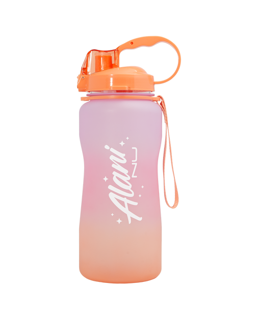 A Hydration Jug in Sun Soaked with a Alani Nu logo in the front.  