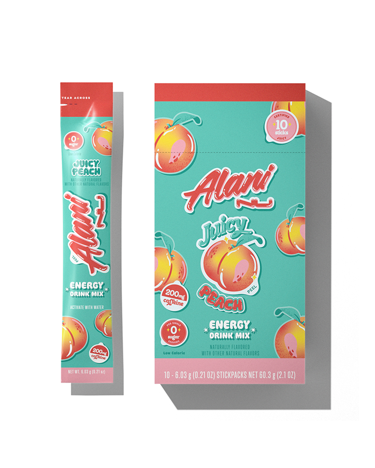 A front 10 pack Energy Stick in Juicy Peach.